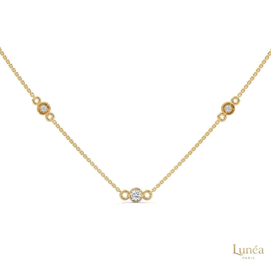 0.10 CT. Bezel Diamond Station Pendant