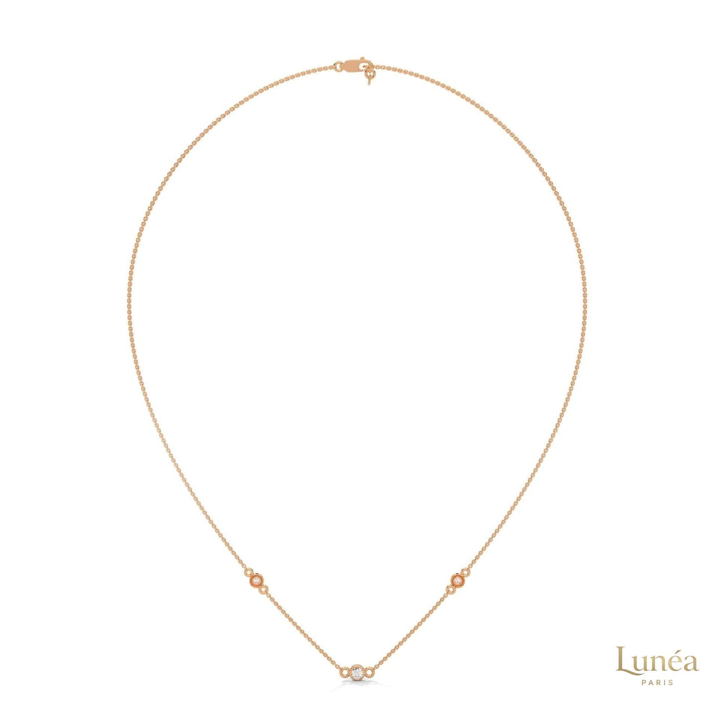 0.10 CT. Bezel Diamond Station Pendant