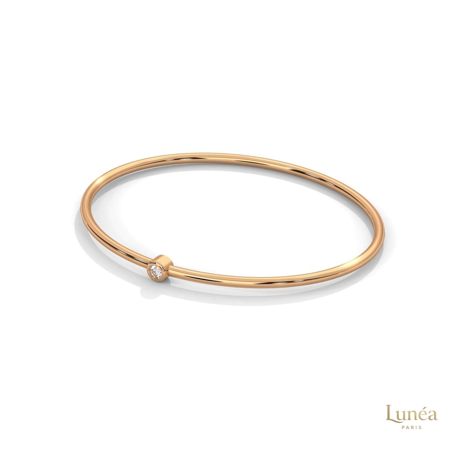 0.10 Ct. Bezel Set Lab Diamond Bangle Minimalist Luxe