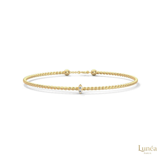 0.10 Ct. Marquise Lab Diamond Bangle Bracelet