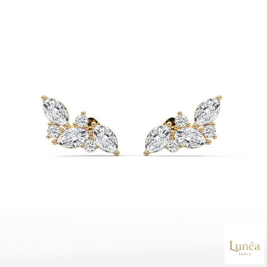 0.15 CT. Marquise Cluster Diamond Earrings