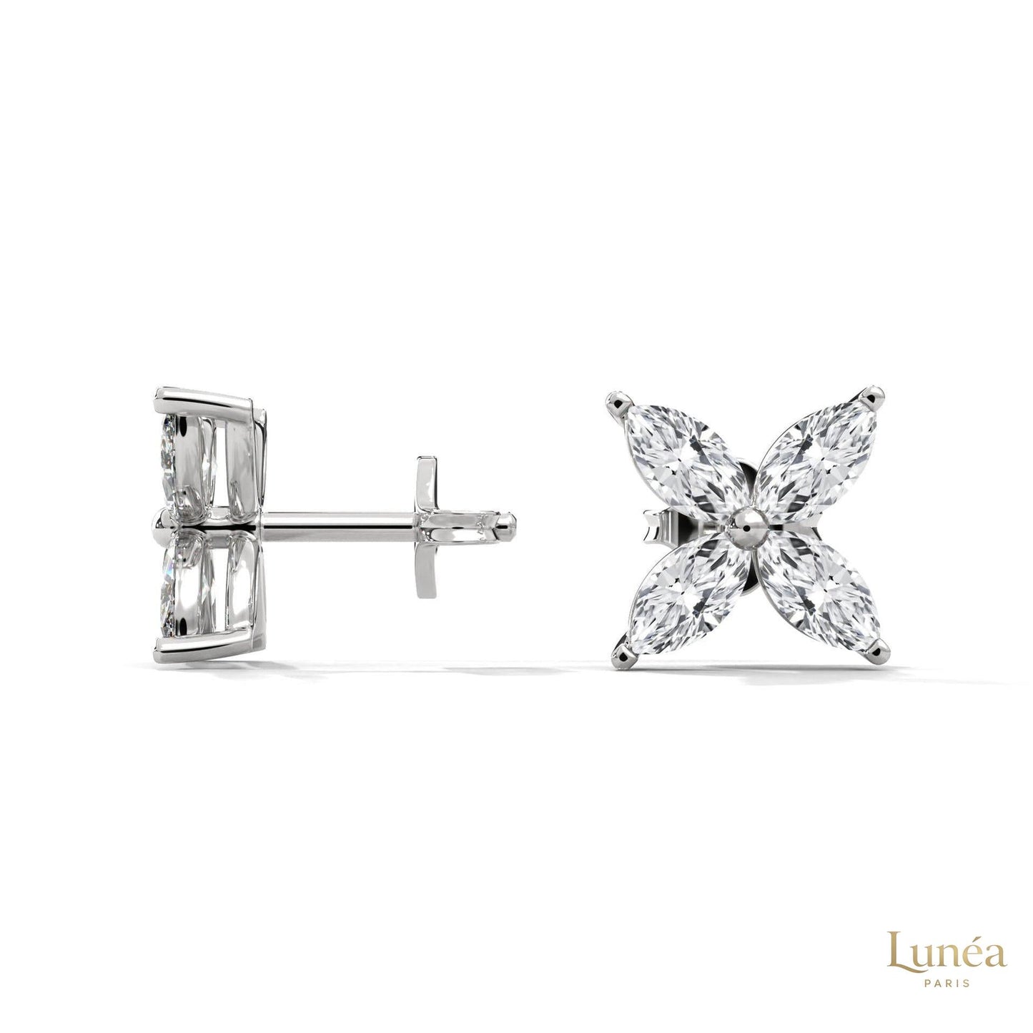 0.20 CT. Marquise Cluster Diamond Studs