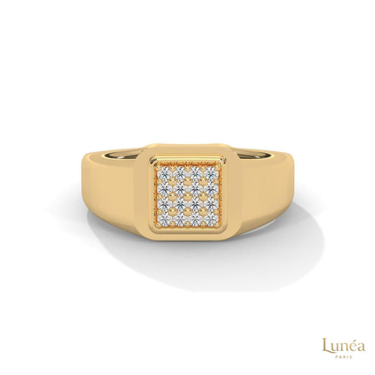 0.20 Ct. Square Pavé Lab Diamond Men’s Ring