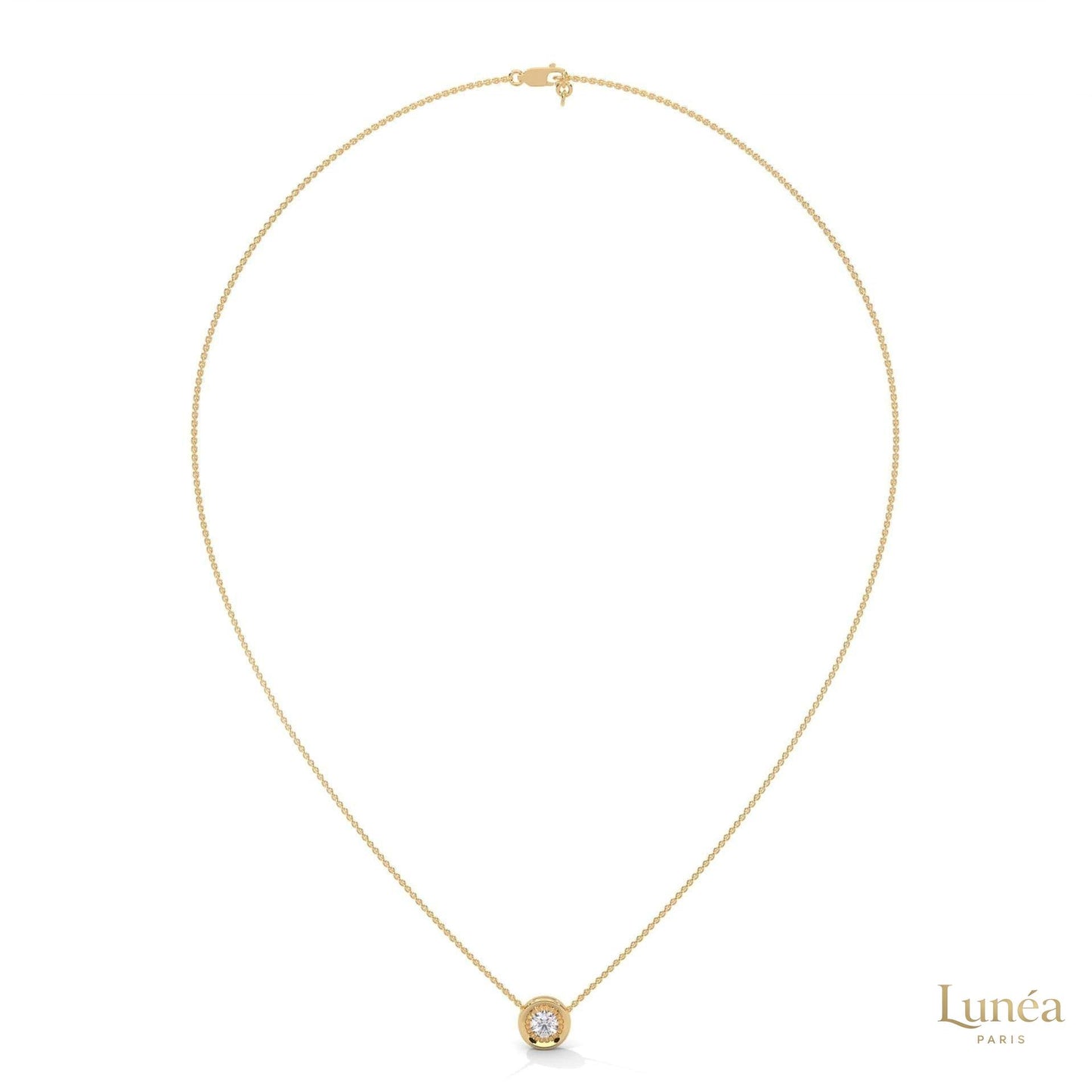 0.25 CT. Round Bezel Lab Diamond Pendant