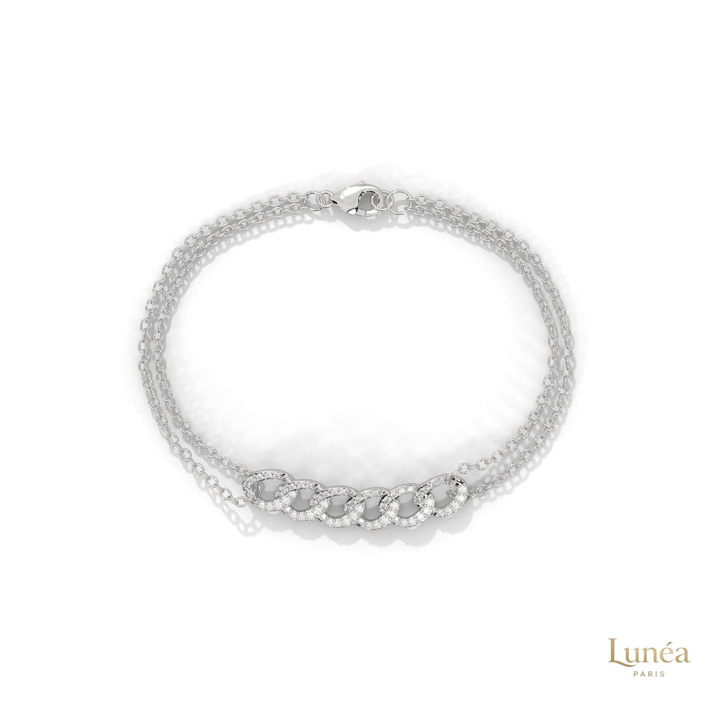 0.30 Ct. Lab Diamond Double Chain Link Bracelet