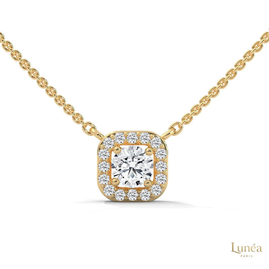0.35 CT. Cushion Halo Diamond Pendant