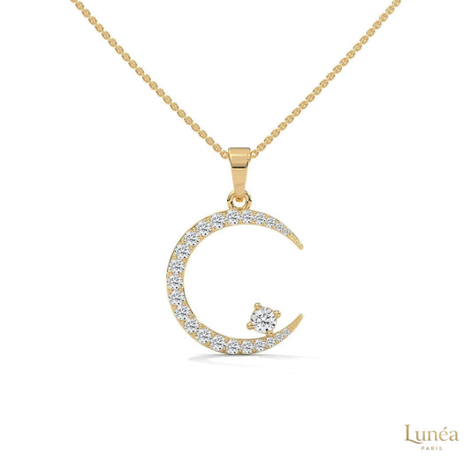 0.50 CT. Crescent Moon Diamond Pendant