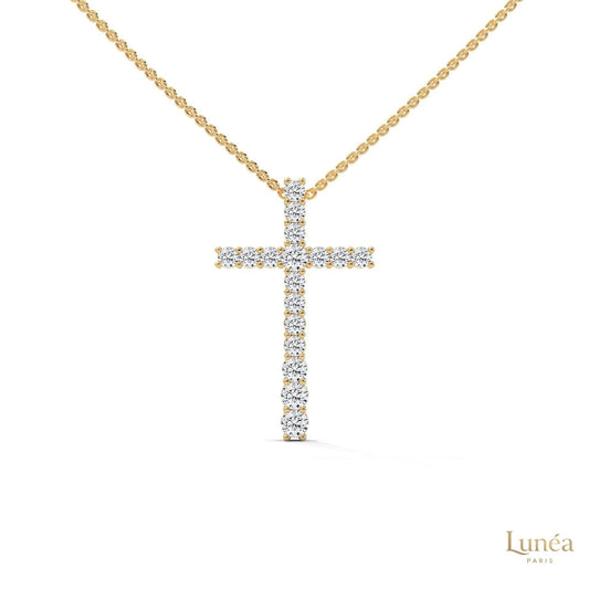 0.50 CT. Diamond Cross Pendant – Lab-Grown Luxury