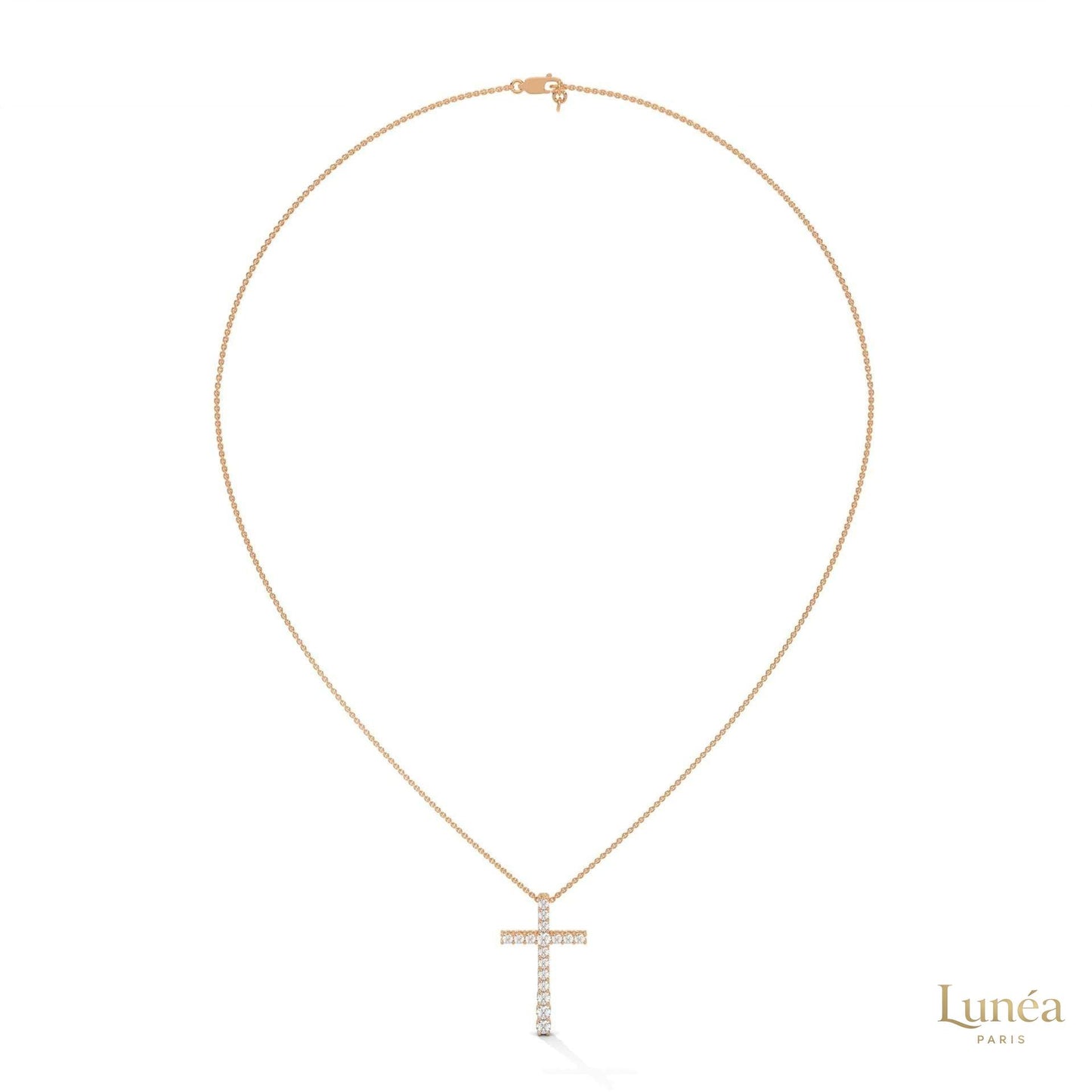 0.50 CT. Diamond Cross Pendant – Lab-Grown Luxury