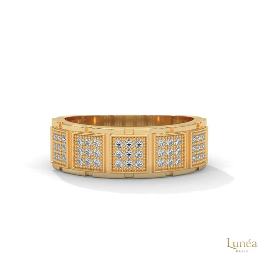 0.50 Ct. Men’s Lab Diamond Panel Ring | Luxury Design