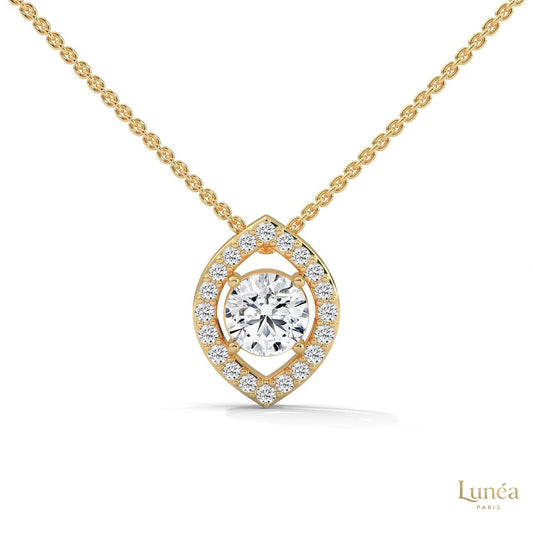 0.65 CT. Marquise Halo Diamond Pendant