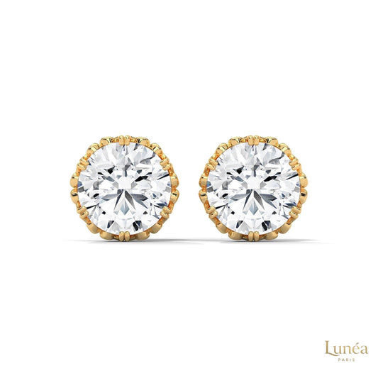 0.90 CT. Floral Lab Diamond Studs