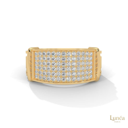 0.90 Ct. Curved Pavé Lab Diamond Men’s Ring