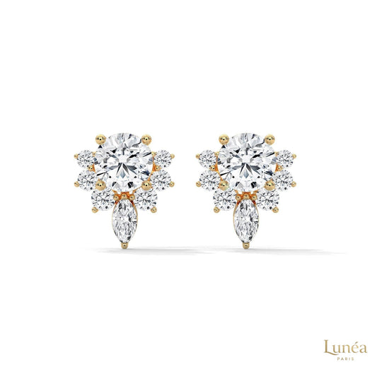 1 CT. Round & Marquise Diamond Studs