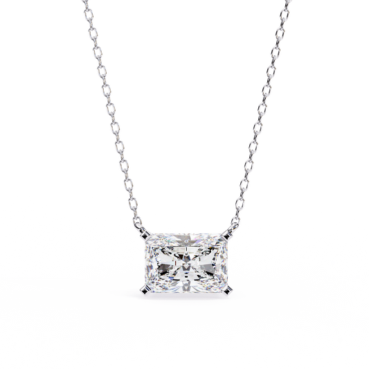 2.00 CT Radiant-Cut Lab-Grown Diamond Solitaire Pendant Necklace in 14K Gold & Platinum