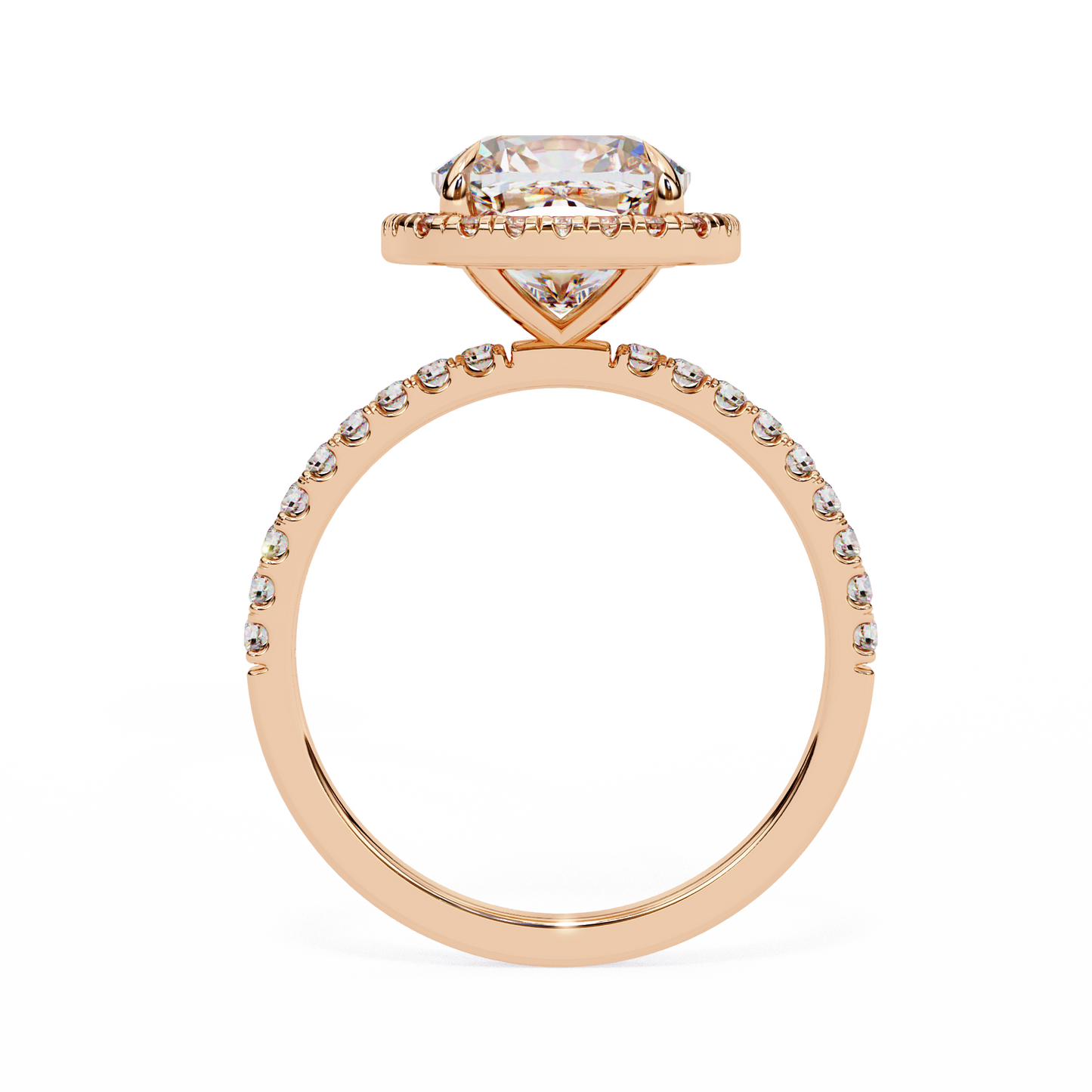 2.09 CTW Cushion Lab-Grown Diamond Halo Pavé Engagement Ring in 14K White Gold