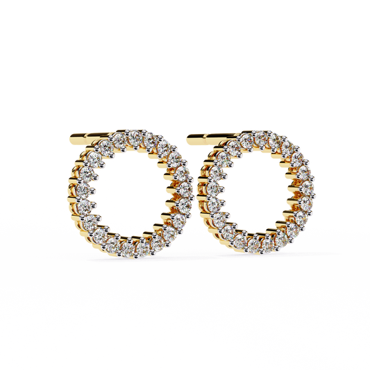 0.30 CTW Lab-Grown Diamond Open Circle Earrings in 14K Gold