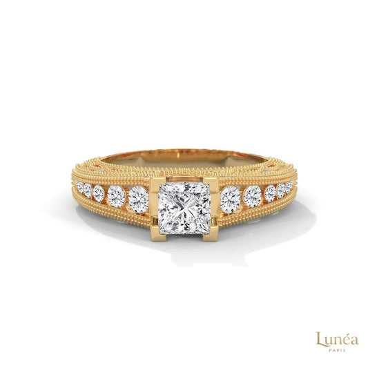 1.0 Ct. Princess-Cut Lab Diamond Engagement Ring