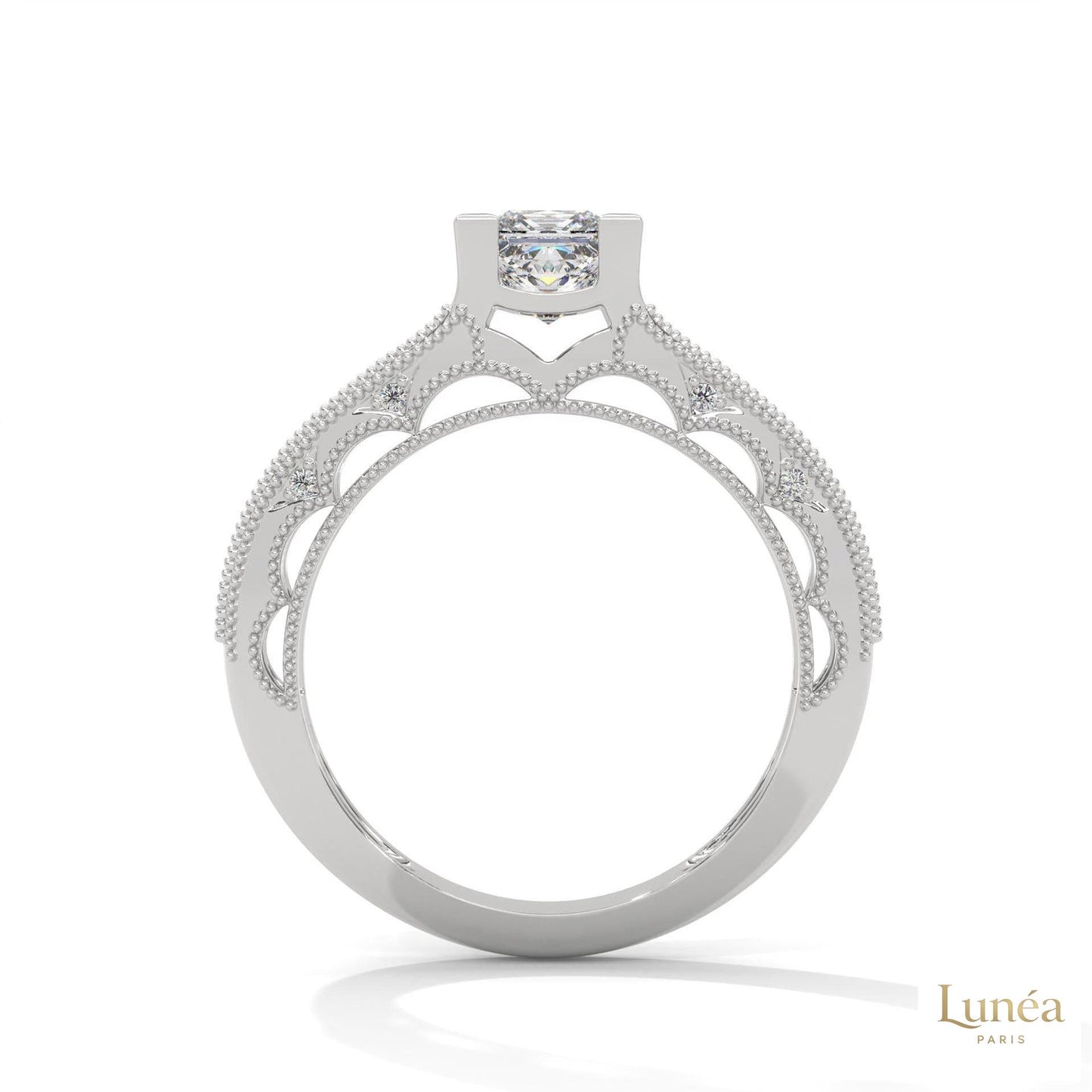 1.0 Ct. Princess-Cut Lab Diamond Engagement Ring