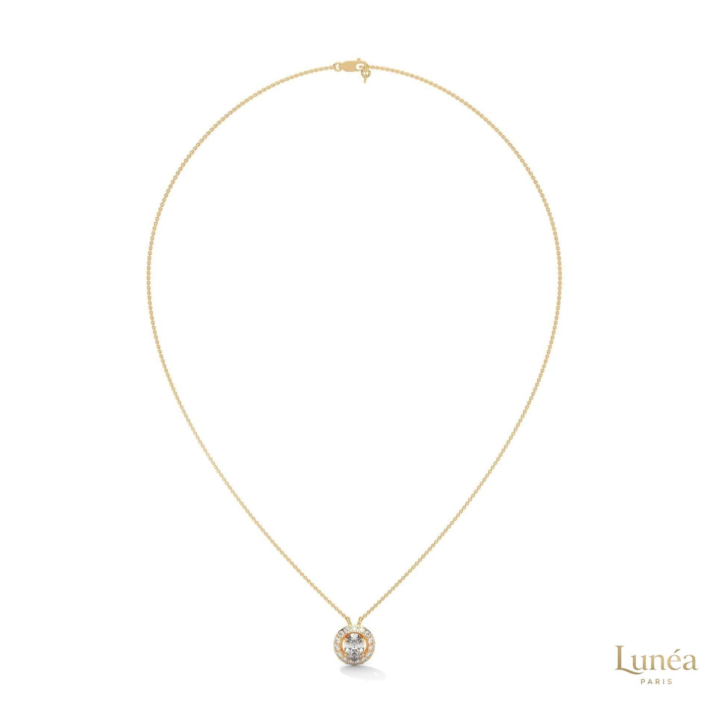 1.10 CT. Oval Halo Diamond Pendant