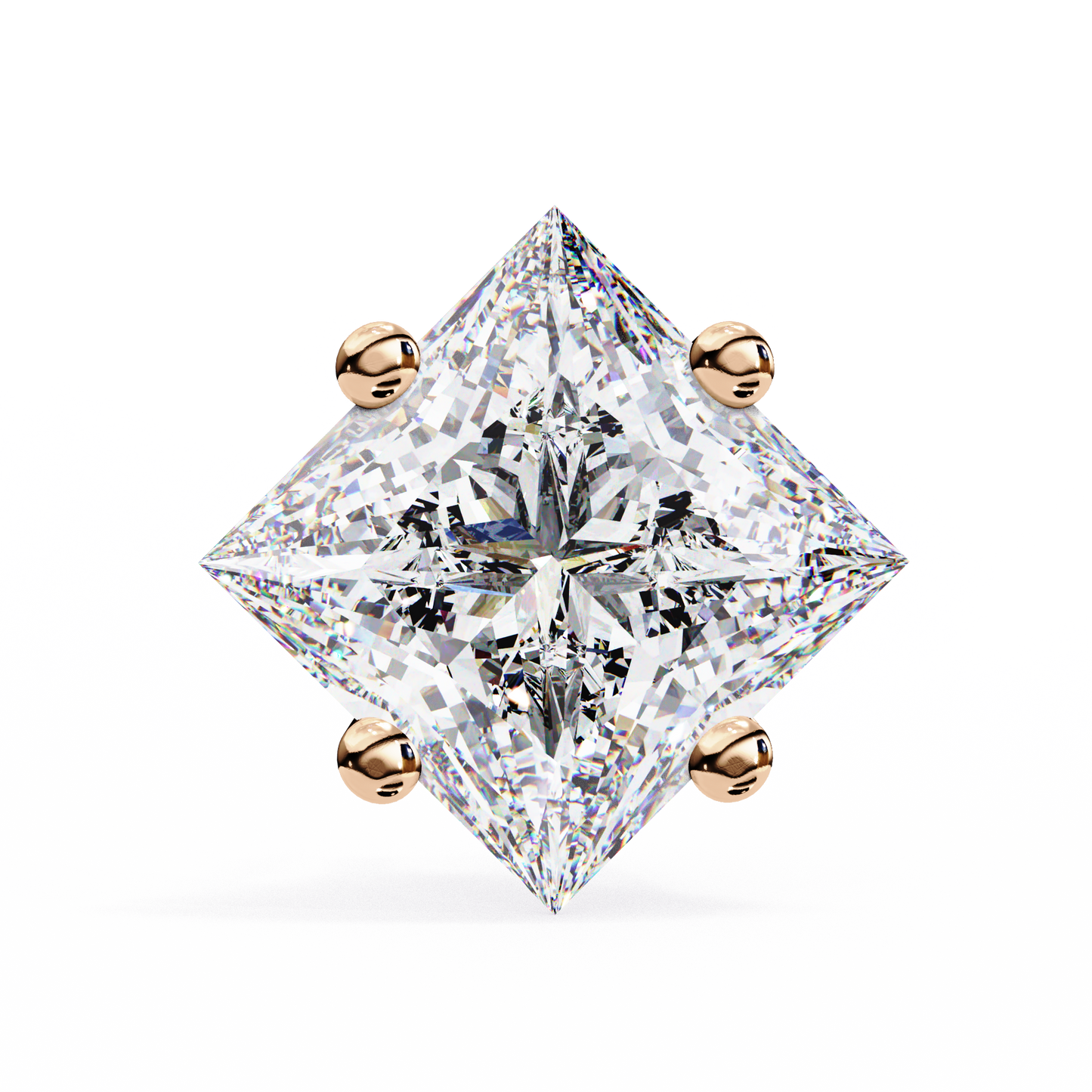 2.39 CTW Princess-Cut Lab-Grown Diamond Stud Earrings in 14K Gold
