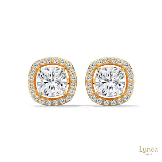 1.25 CT. Cushion Halo Diamond Stud Earrings