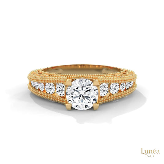 1.25 Ct. Milgrain Pavé Lab Diamond Engagement Ring