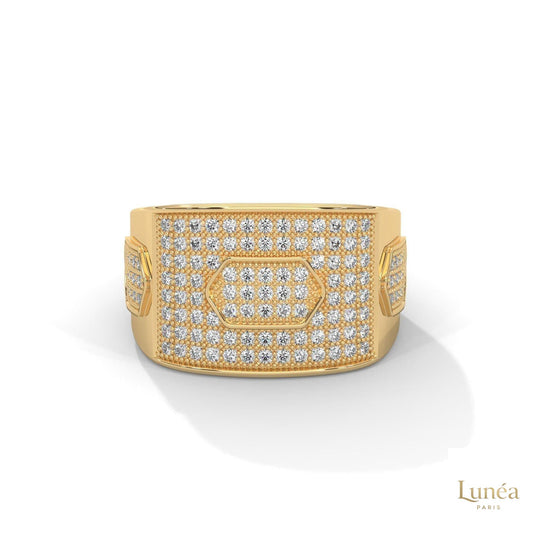 1.35 Ct. Hexagon Pavé Lab Diamond Men’s Ring