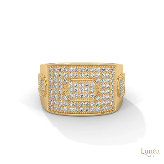1.35 Ct. Hexagon Pavé Lab Diamond Men’s Ring