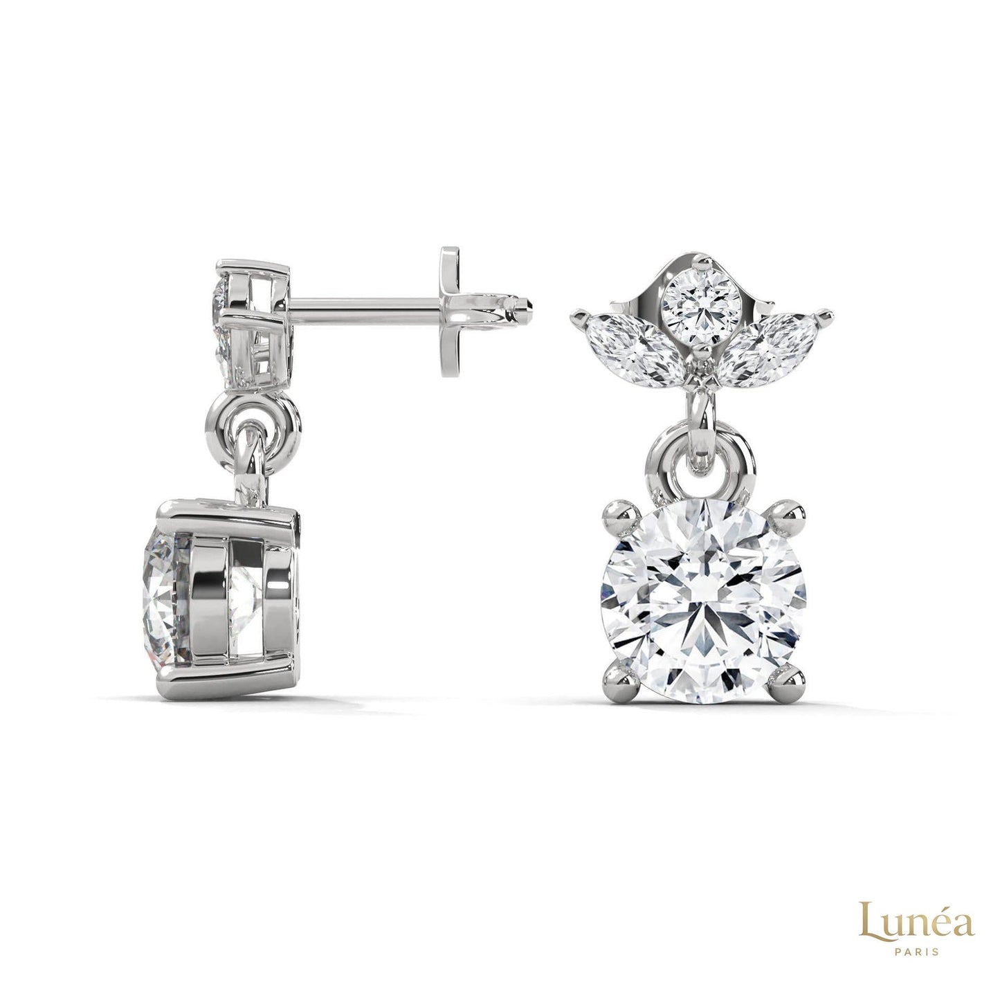 1.5 CT. Petite Floral Diamond Drops