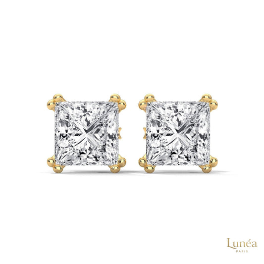 1.50 CT. Princess-Cut Diamond Stud Earrings
