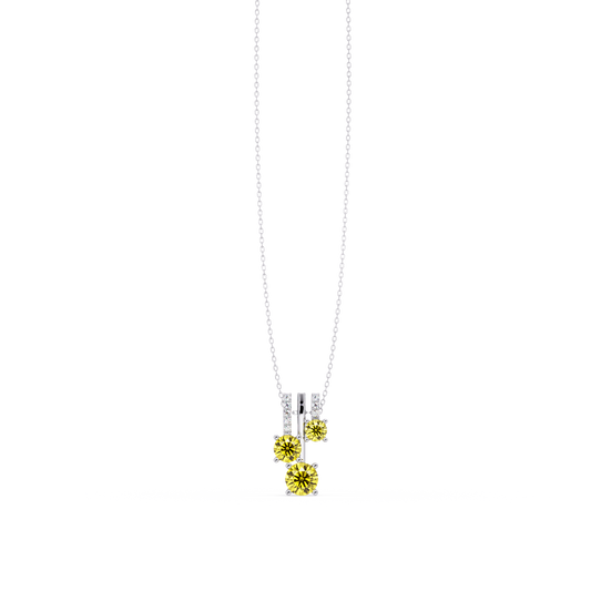 Citrine Yellow - 14K White Gold
