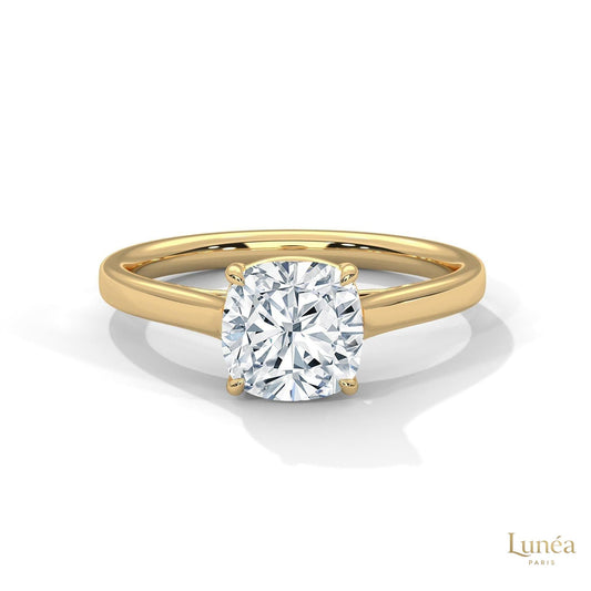 2 Ct. Cushion-Cut Solitaire Lab Diamond Ring