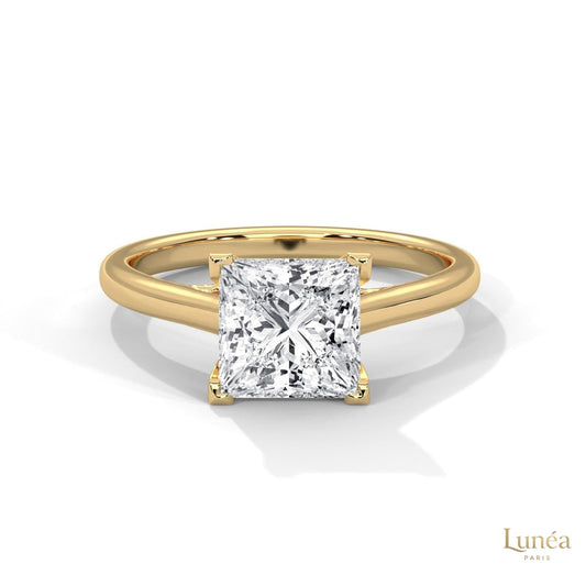 2 Ct. Princess-Cut Solitaire Lab Diamond Ring