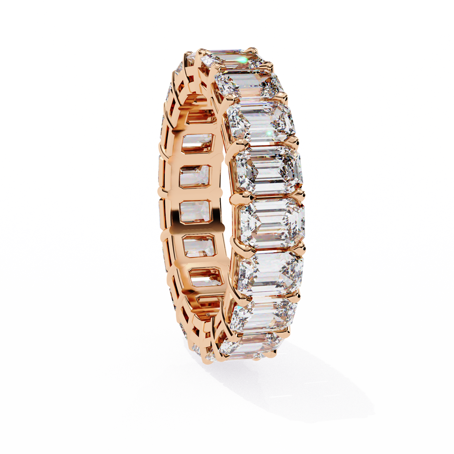 4.88 CTW Emerald-Cut Lab-Grown Diamond Full Eternity Band 14K Gold