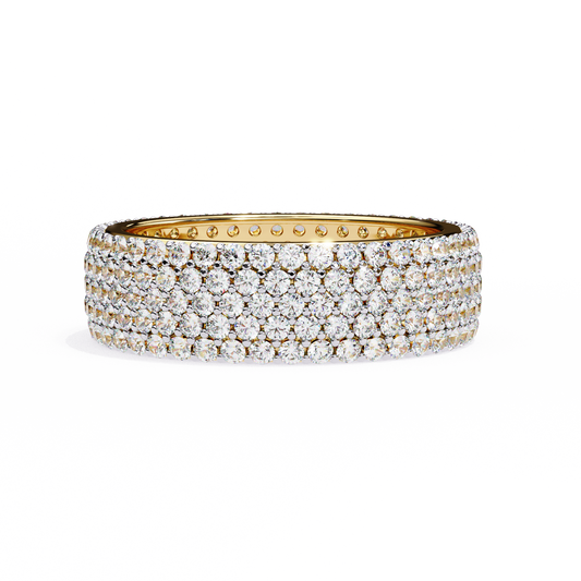 1.81 CTW Five Row Pave Lab Grown Diamond Wide Eternity Band 14K Gold