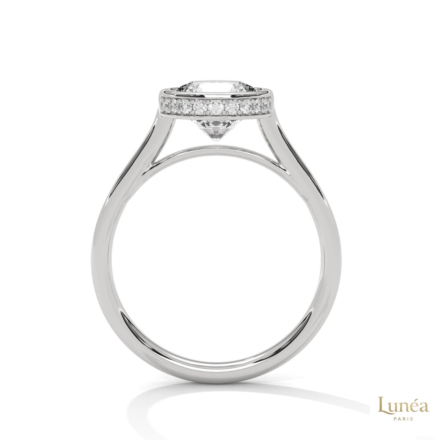 2.15 Ct. Bezel-Set Round Lab Diamond Solitaire Ring