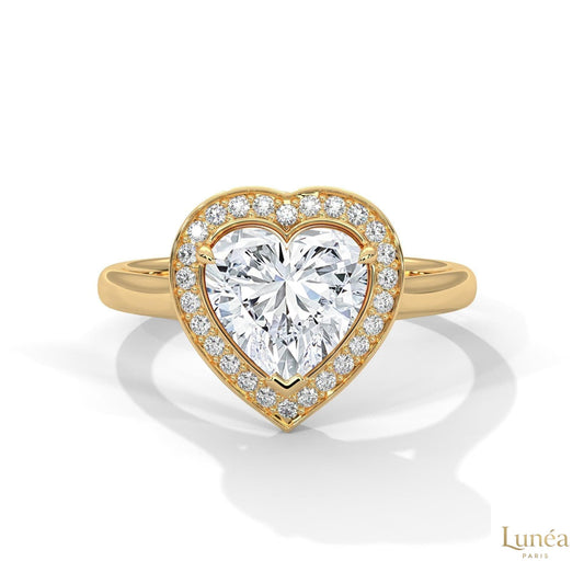 2.20 Ct. Bezel Heart Lab Diamond Engagement Ring