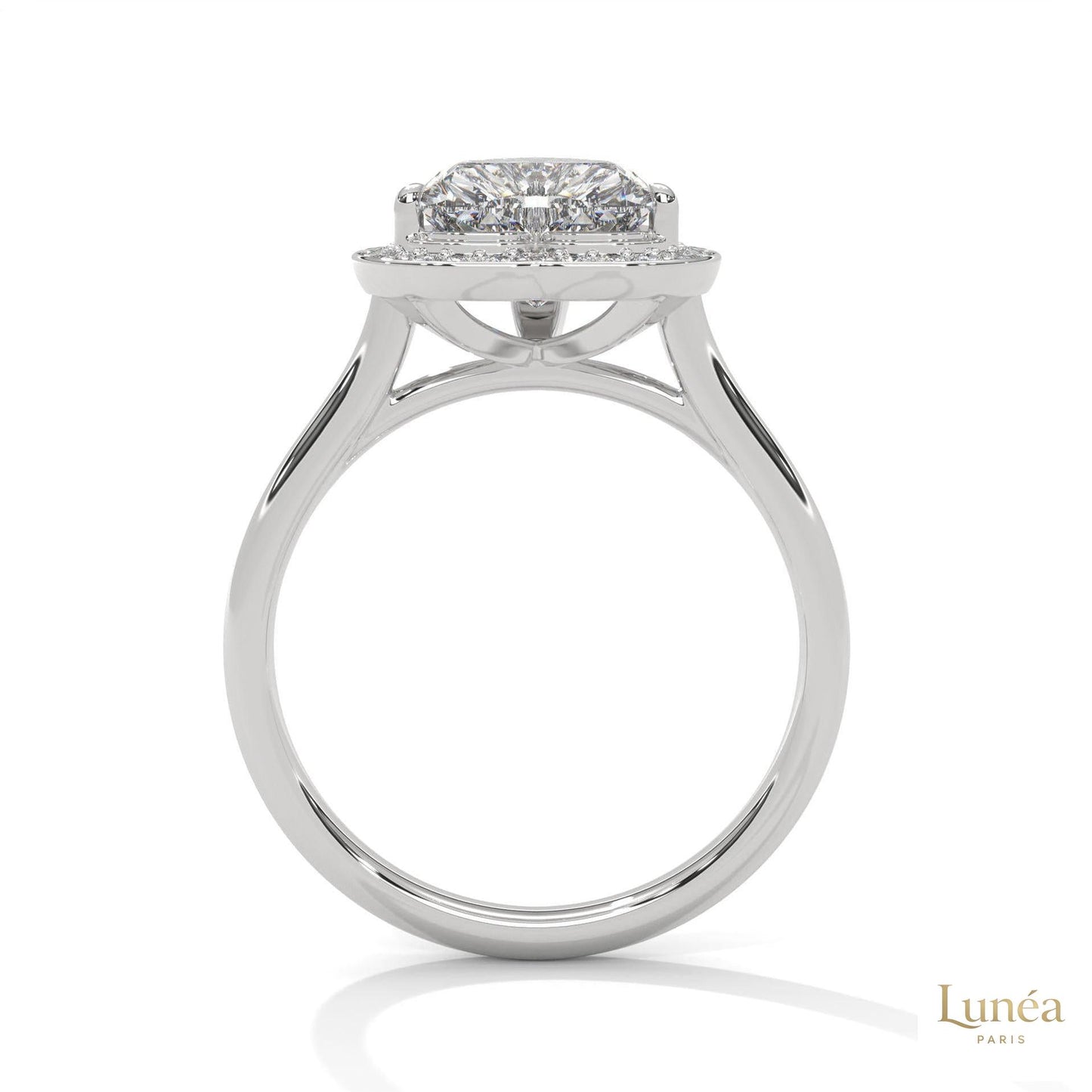 2.20 Ct. Bezel Heart Lab Diamond Engagement Ring