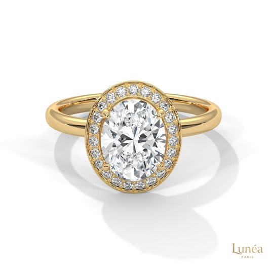 2.20 Ct. Oval Lab Diamond Halo Ring