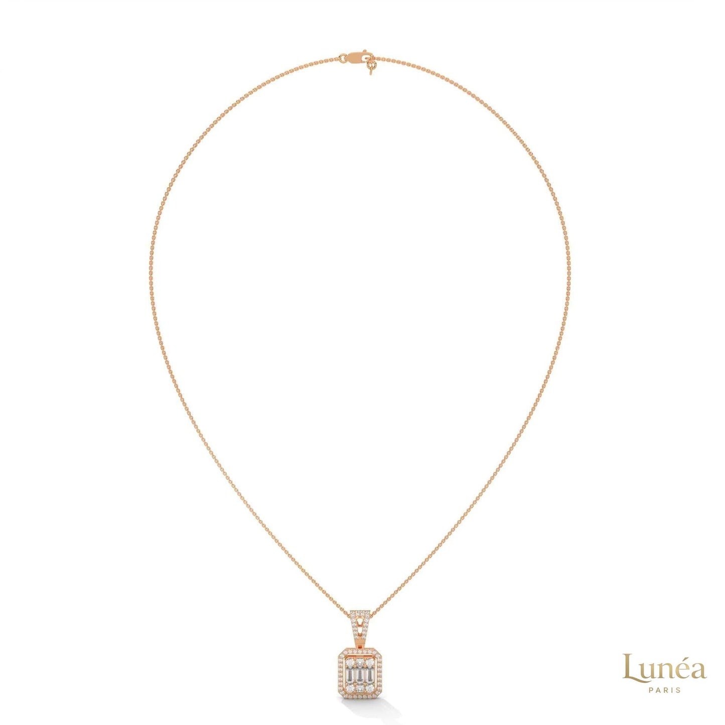 2.3 CT. Baguette & Round Diamond Pendant