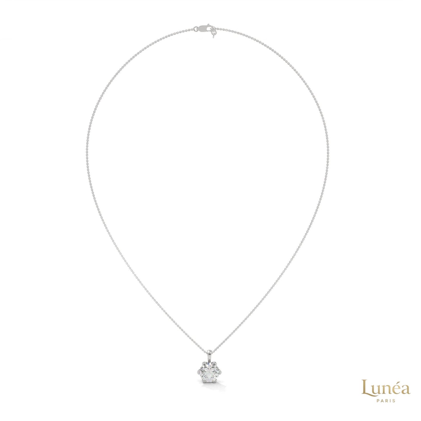 2.45 CT. 6-Prong Round Lab Diamond Pendant