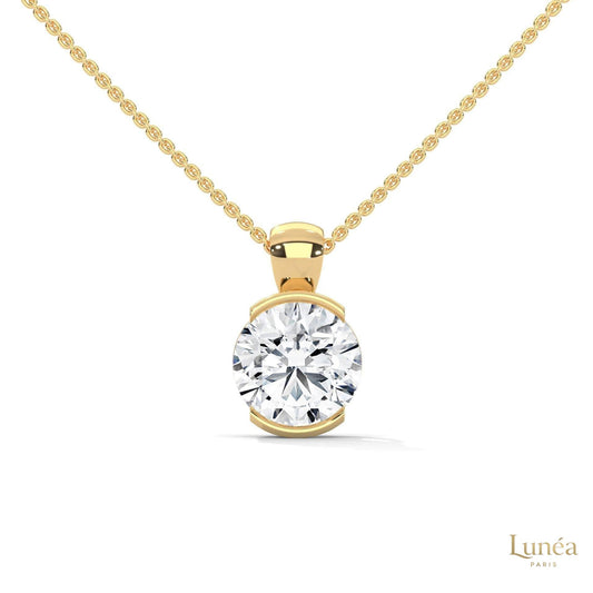 2.45 CT. Lab Diamond Bezel Solitaire Pendant