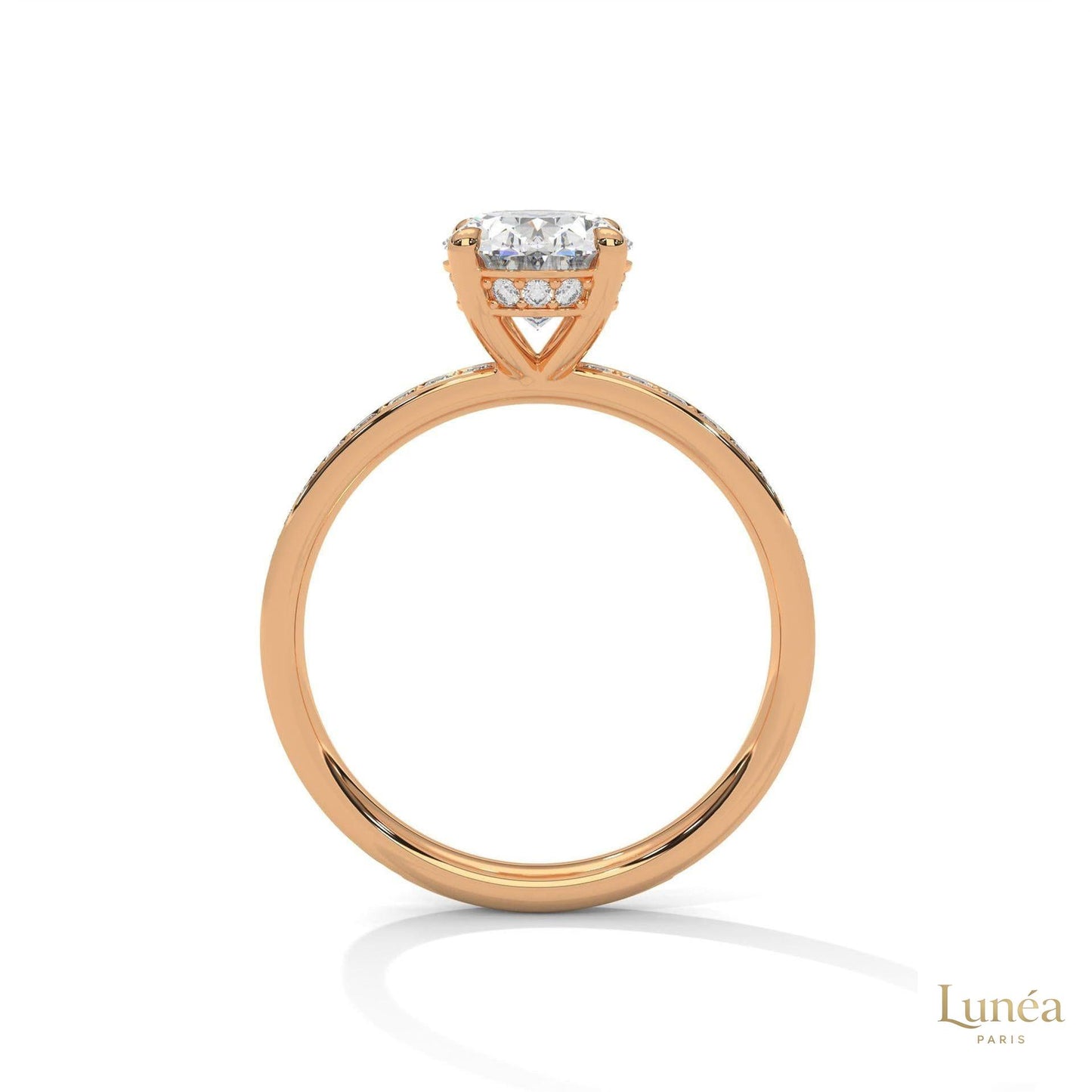 2.45 Ct. Oval Lab Diamond Pavé Engagement Ring