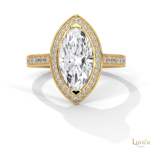2.50 Ct. Marquise Halo Diamond Ring