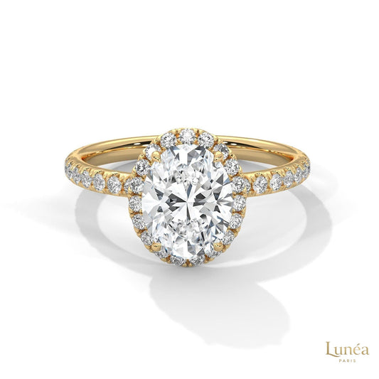 2.50 Ct. Oval Halo Lab Diamond Ring