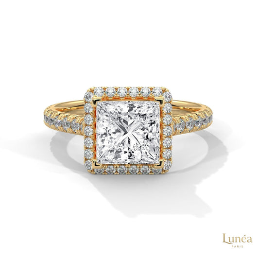 2.60 Ct. Princess Cut Halo Engagement Ring