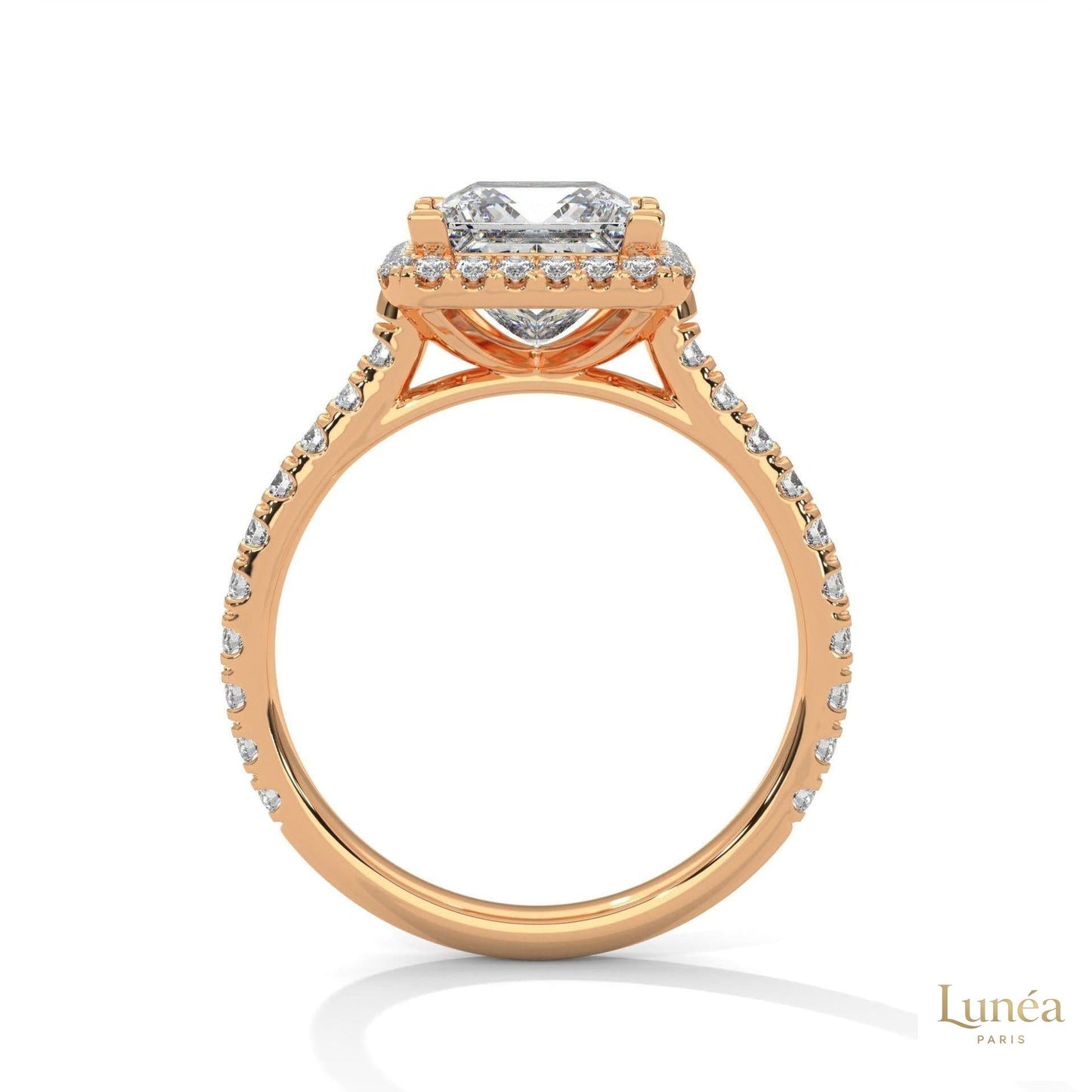 2.60 Ct. Princess Cut Halo Engagement Ring