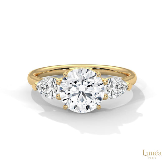 3 Ct. Three-Stone Lab Diamond Engagement Ring