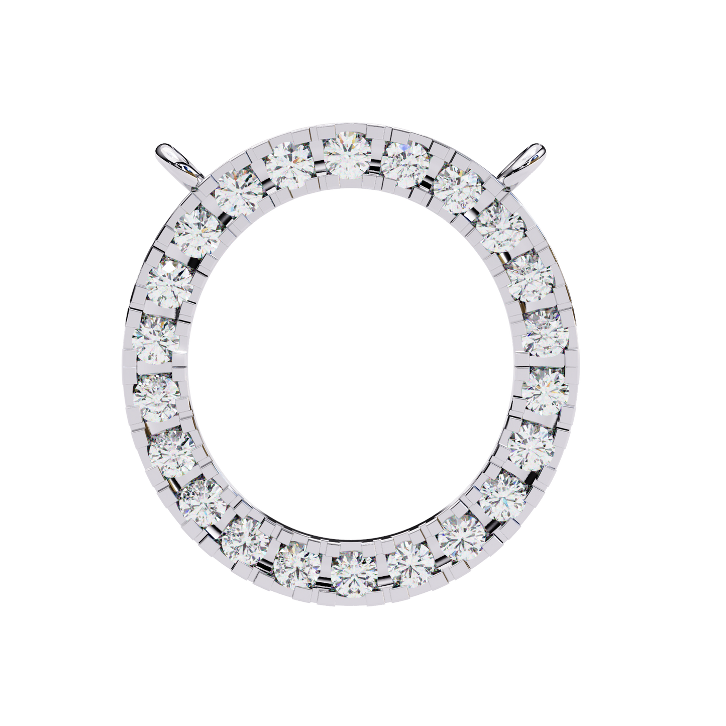 0.30 CTW Oval Open Halo Lab-Grown Diamond Necklace in 14K Gold & Platinum
